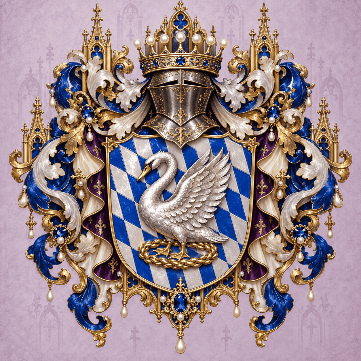 Wappen mit Schwan und Krone, Wappen kaufen