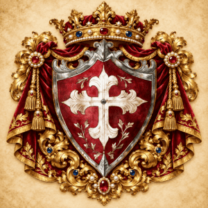 Wappen des Duque de Albarracín mit Krone und königlichem Schmuck.