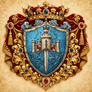 Wappen des Duque de Molina mit Krone und Schwert
