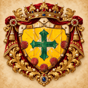 Wappen von Marqués de Cameros mit Krone und königlichem Schmuck